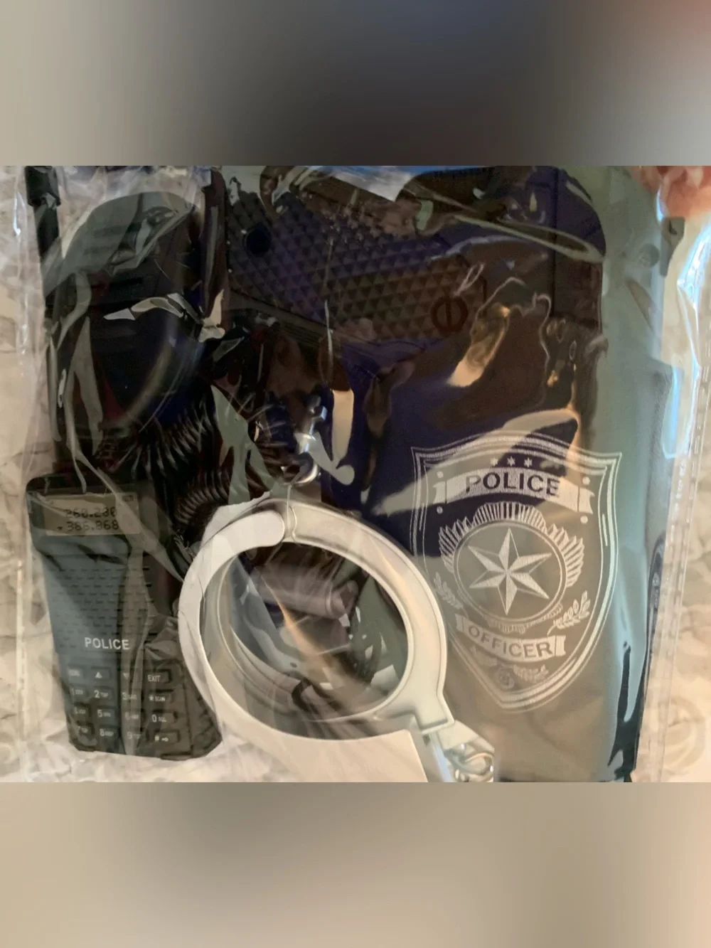Police tie embroidered flag